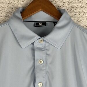 FootJoy FJ Golf Polo Shirt Mens Large Blue Performance Stretch Athletic